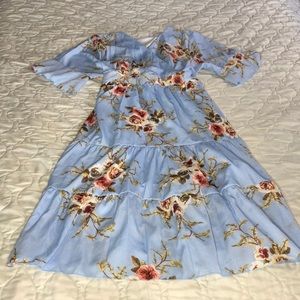Baby blue floral summer dress